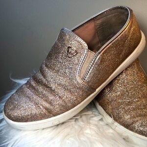 MICHAEL KORS | Womens MK Logo Blush Shimmer Sparkle Slides Sneakers, USA Size 5